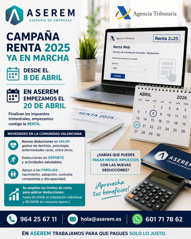 Campaña de la Renta 2025: claves prácticas, ingresos exentos y nuevas deducciones en la Comunidad Valenciana