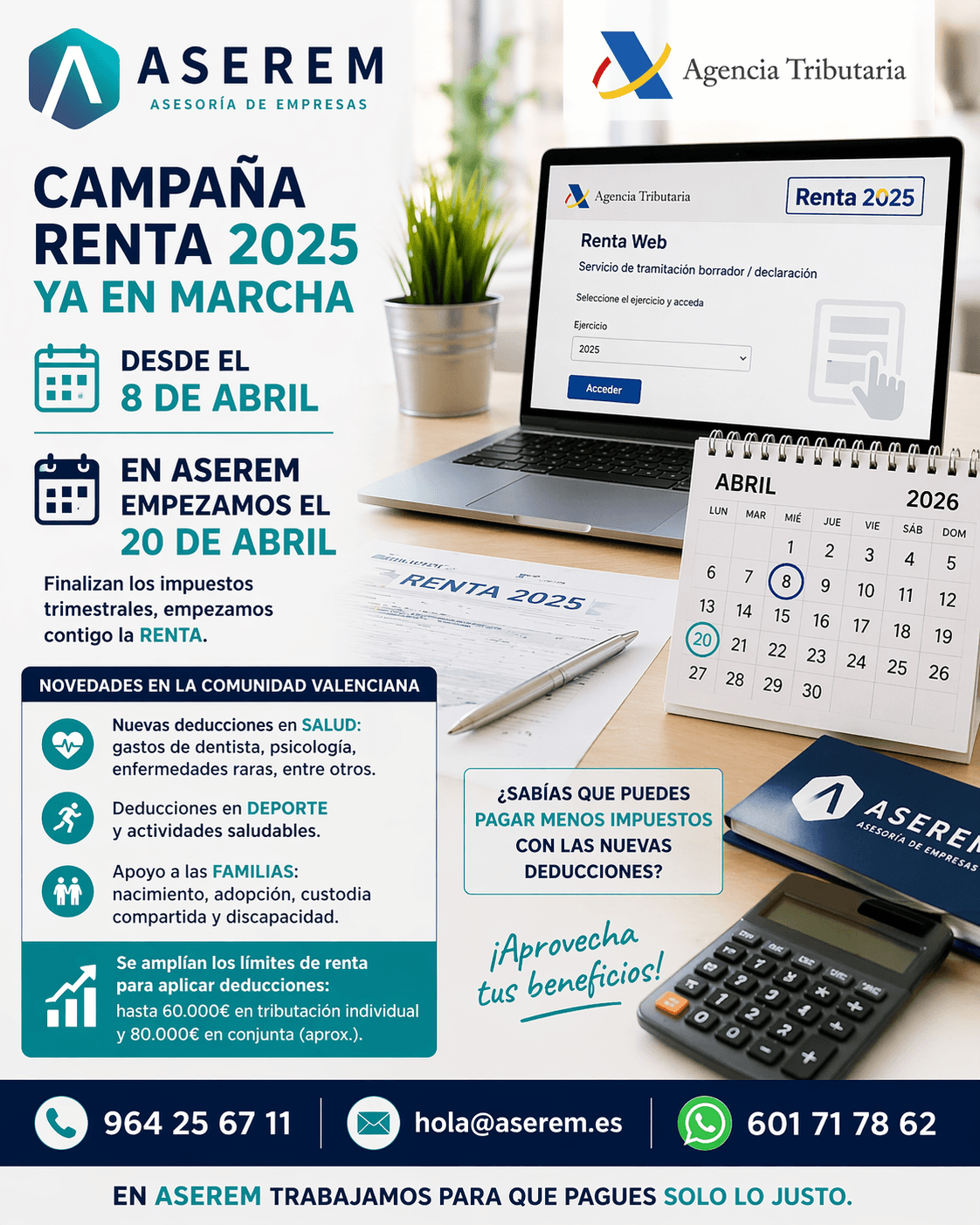 Campaña de la Renta 2025: claves prácticas, ingresos exentos y nuevas deducciones en la Comunidad Valenciana