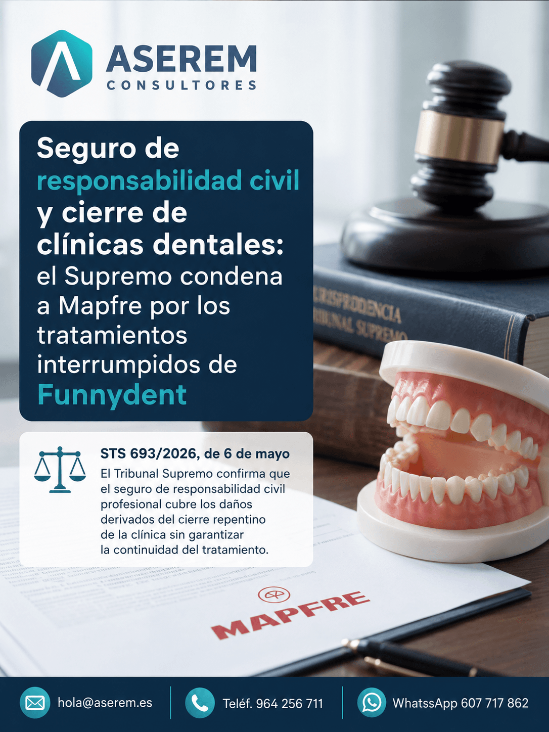 ChatGPT Image 18 may 2026, 18_28_44 El perjuicio causado al paciente por la interrupción del tratamiento, como consecuencia del cierre repentino de la clínica dental, sin avisar ni adoptar medidas para su continuidad en otra clínica, está cubierto por la póliza del seguro de responsabilidad civil profesional