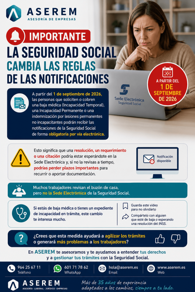 ChatGPT Image 8 jun 2026, 09_32_17 La Seguridad Social cambia las reglas: notificaciones electrónicas obligatorias para bajas e incapacidades desde 2026